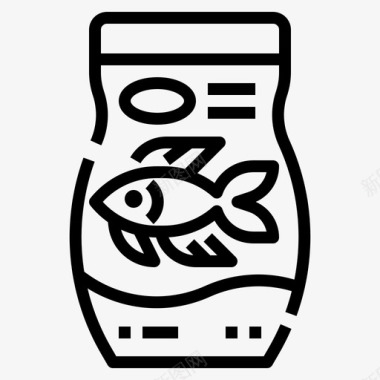 鱼类食品宠物店85线性图标