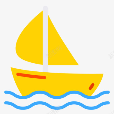 帆船46号水手扁平图标