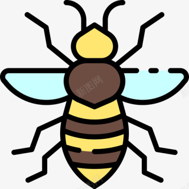 蜜蜂春季第17季线形颜色图标