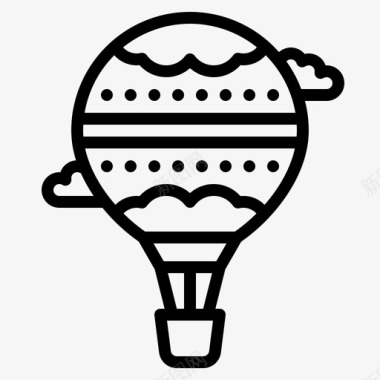 热气球娱乐79线性图标