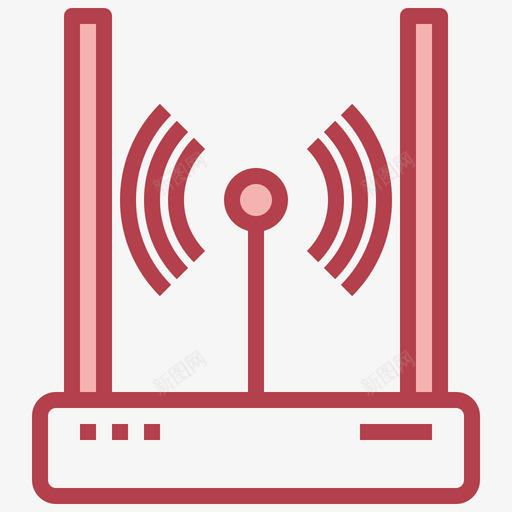 Wifi路由器机场173红色svg_新图网 https://ixintu.com Wifi 路由器 机场 红色