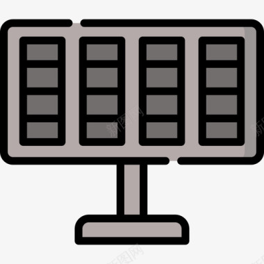 太阳能板制造47线性颜色图标