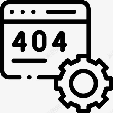 错误404web托管92线性图标