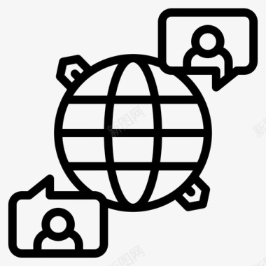 全球通讯总部直线图标