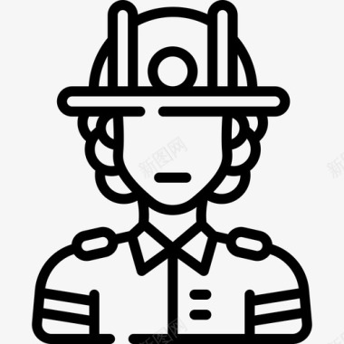 消防员工作和职业化身6直系图标
