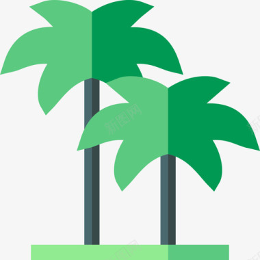 棕榈树丛林23平坦图标