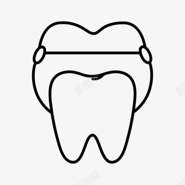 牙齿和牙冠牙齿护理牙科图标