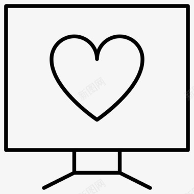 显示器电脑心脏图标