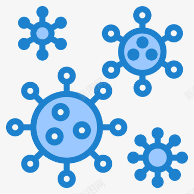 冠状病毒冠状病毒100蓝色图标