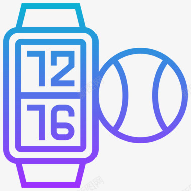 智能手表网球元素2渐变图标