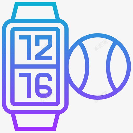 智能手表网球元素2渐变svg_新图网 https://ixintu.com 智能 手表 网球 元素 渐变