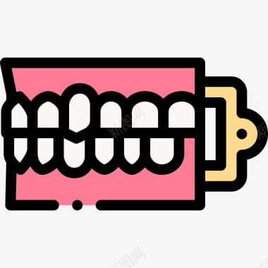 下颌牙科护理43线性颜色图标