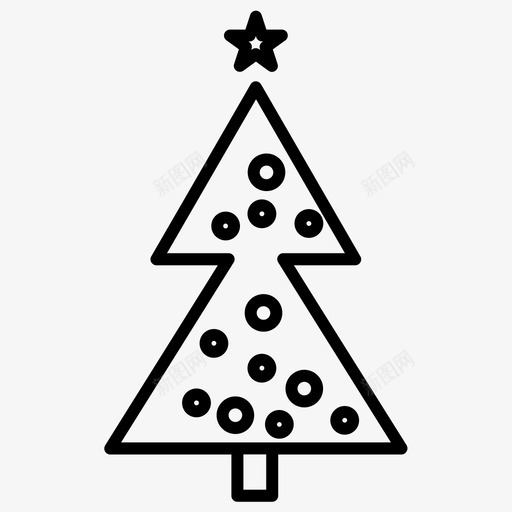 圣诞节庆祝活动圣诞树svg_新图网 https://ixintu.com 圣诞节 庆祝活动 圣诞树 圣诞 粗线条