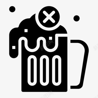 禁止饮酒健康与卫生2字形图标