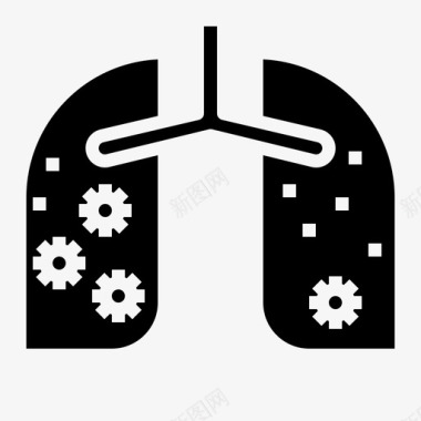 肺医疗保健31固体图标