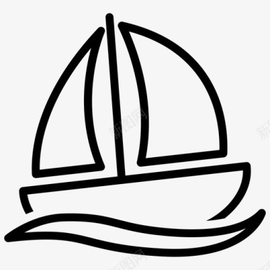 船帆船波浪图标