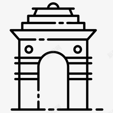 印度门建筑印度地标印度纪念碑图标