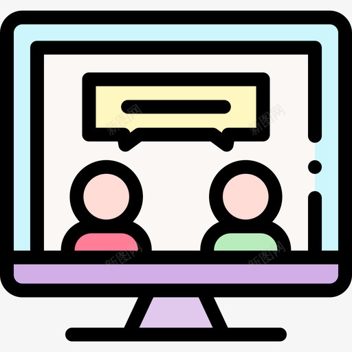在线远程办公6线性颜色svg_新图网 https://ixintu.com 在线 远程 办公 线性 颜色