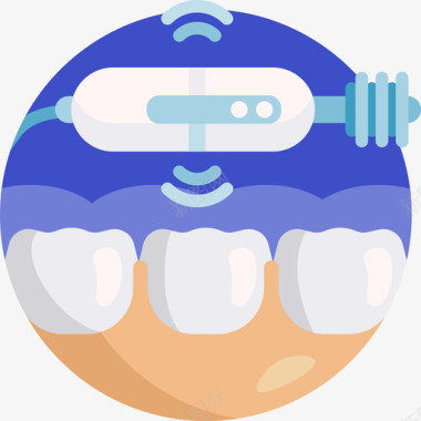 牙齿清洁牙齿护理45扁平图标