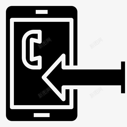 传入呼叫电话接收器svg_新图网 https://ixintu.com 电话 呼叫 传入 接收器 通信 符号