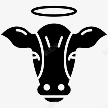 印度教圣牛公牛牛图标
