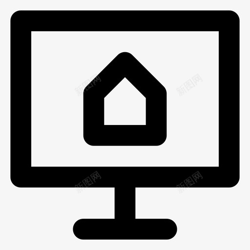 显示器电脑房地产svg_新图网 https://ixintu.com 房地产 显示器 电脑 房子 胖子