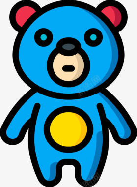 熊软玩具4线性颜色图标