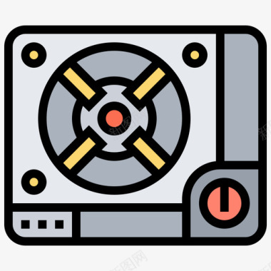 煤气炉背包客16线性颜色图标