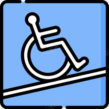 残疾人标志残疾人救助13线形颜色图标