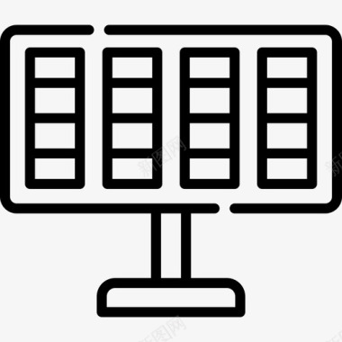 太阳能电池板制造48线性图标