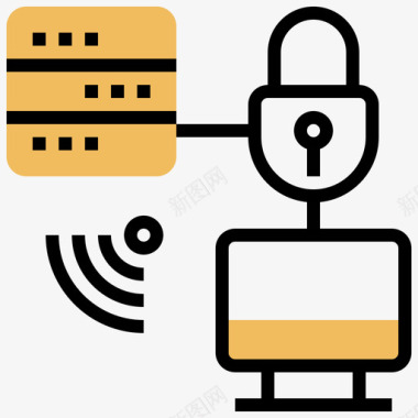 数据安全网络技术30黄影图标