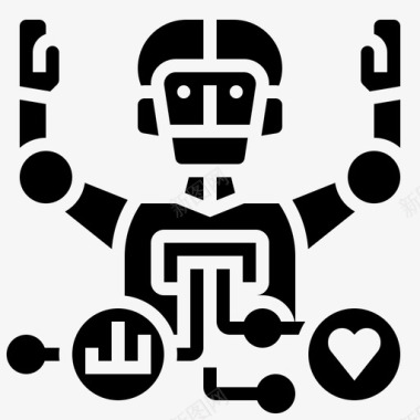 机器人人工智能118字形图标