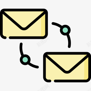 电子邮件远程办公12线性颜色图标