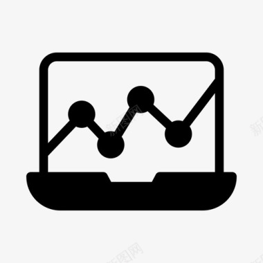 笔记本电脑分析图表市场营销图标