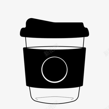可重复使用的杯子咖啡杯冷咖啡图标