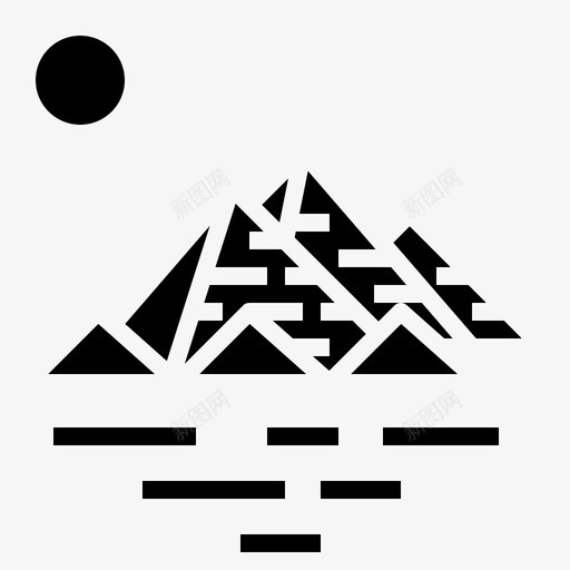 吉萨金字塔沙漠埃及svg_新图网 https://ixintu.com 吉萨 金字塔 地标 沙漠 埃及 实心