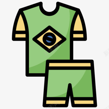 足球服巴西嘉年华39线性颜色图标