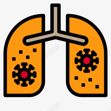 肺医疗保健27线性颜色图标