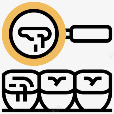 牙齿检查健康检查13黄色阴影图标