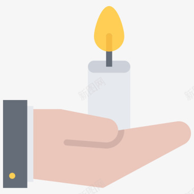 蜡烛葬礼52扁平图标