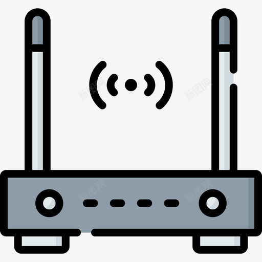 Wifi路由器在家工作33线性颜色svg_新图网 https://ixintu.com Wifi 路由器 在家 工作 线性 颜色