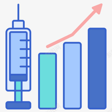 统计学疫苗和疫苗接种2线性颜色图标