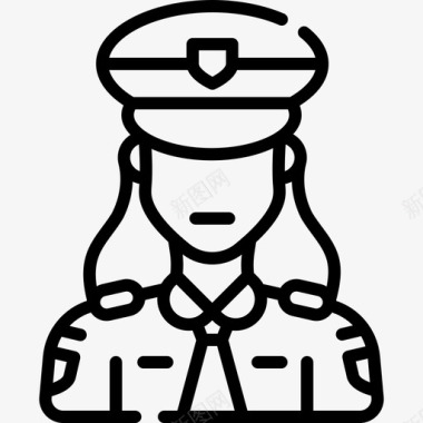 女警察工作和职业化身6直系图标