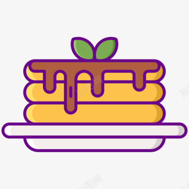 薄饼美食家2线性颜色图标