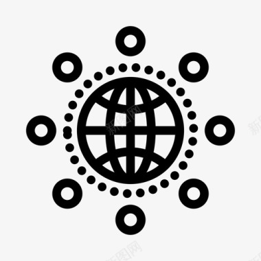 全球连接通信互联网图标