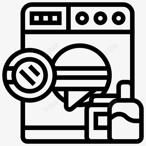 洗衣机客房部10线性svg_新图网 https://ixintu.com 洗衣机 客房部 线性