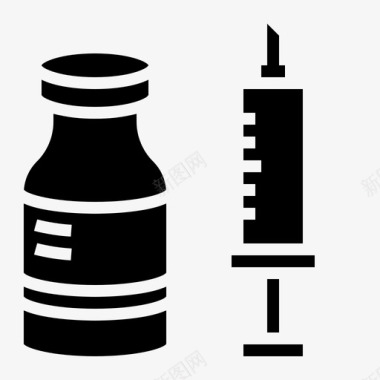疫苗医疗保健和医疗31固体图标
