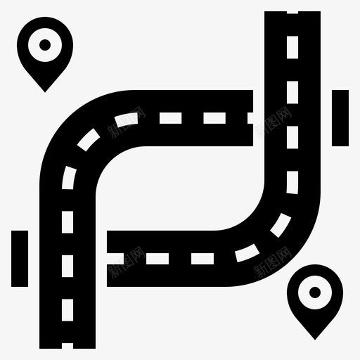多个目的地高速公路路径svg_新图网 https://ixintu.com 多个 目的地 高速公路 路径 道路 运输 地图 字形