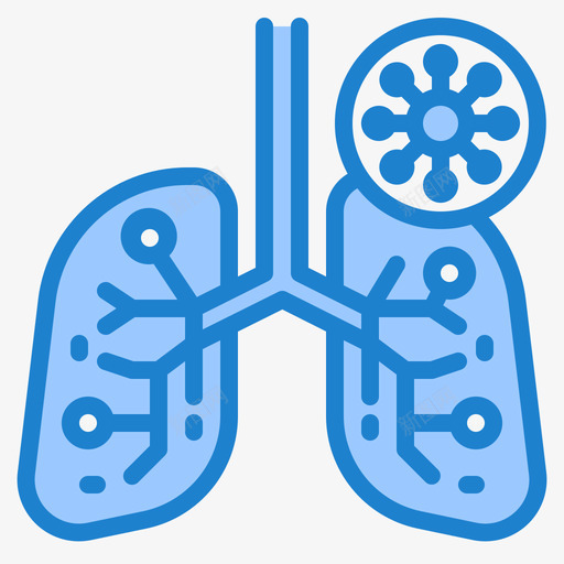 肺冠状病毒100蓝色svg_新图网 https://ixintu.com 冠状 病毒 蓝色