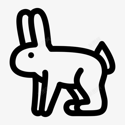 兔子站着警觉动物svg_新图网 https://ixintu.com 兔子 站着 动物 警觉 画的